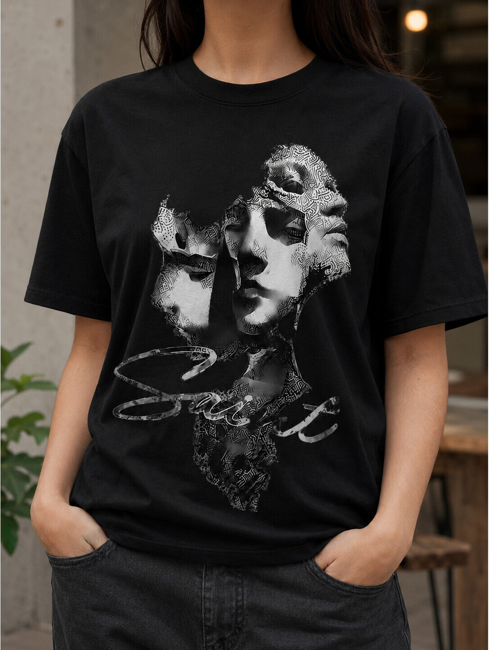 Retro Futuristic Circuit T-Shirt Digital Glitch Art Graphic